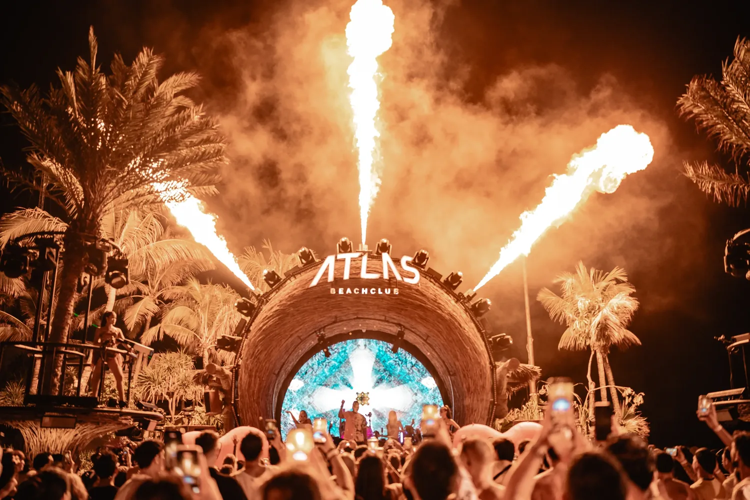 Guests enjoying an Atlas Beach Club event